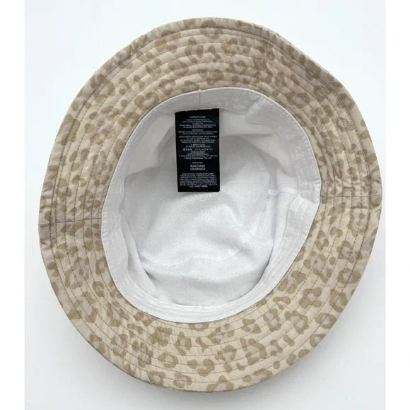 Hurley Unisex Tan Leopard Print Outdoor Embroidered Logo Scripted Bucket Hat - Picture 4 of 5